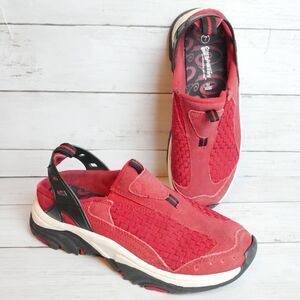 Cross Trekkers Women's Size 7 Leather Red Slingback Sneakers w Defects READ